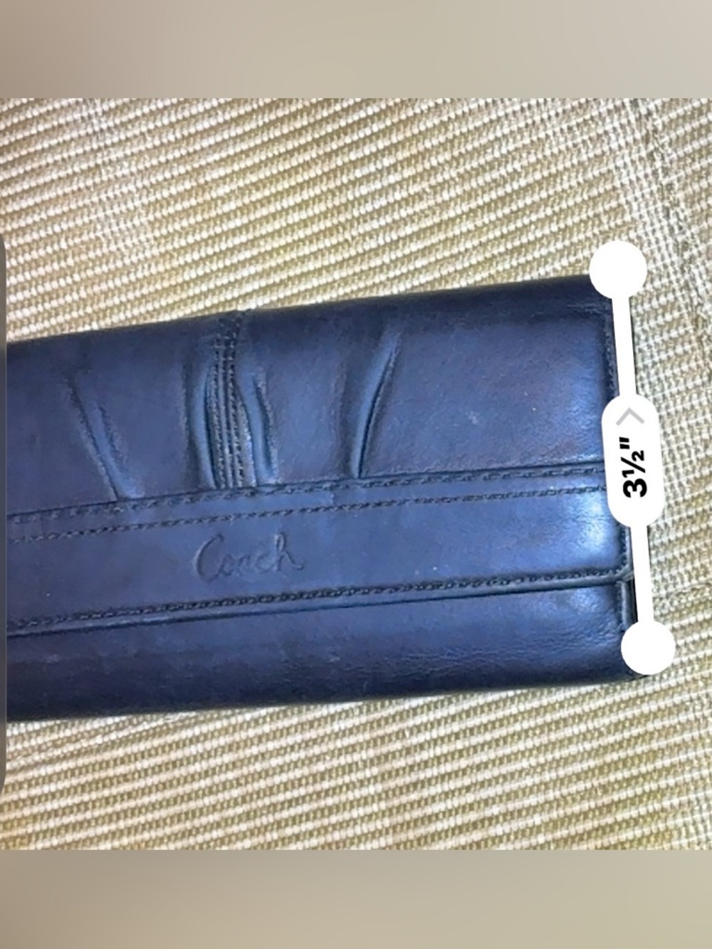 Coach Deep Black Leather Fold-Over Clutch | Vintage - Picture 6 of 17